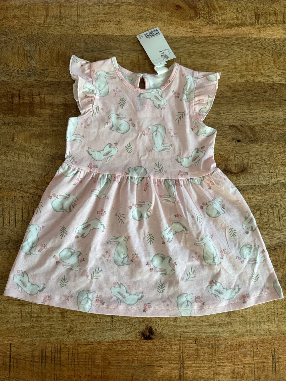 H&M Light Pink Bunny Print Dress